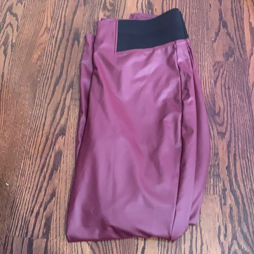 High waisted leather pants
